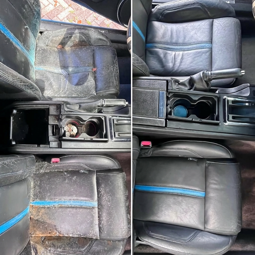 bmw center console + back seat mold before and after